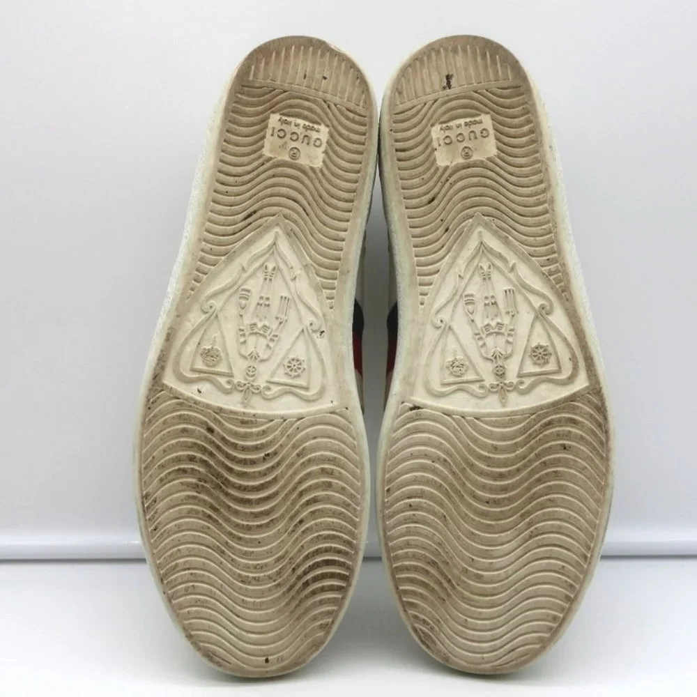 GUCCI ACE BEES & STARS EMBROIDERED SNEAKERS WHITE LEATHER SIZE 35.5 (Runs Large) - Picture 12 of 12